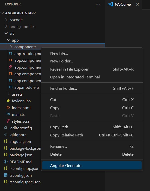 The context menu